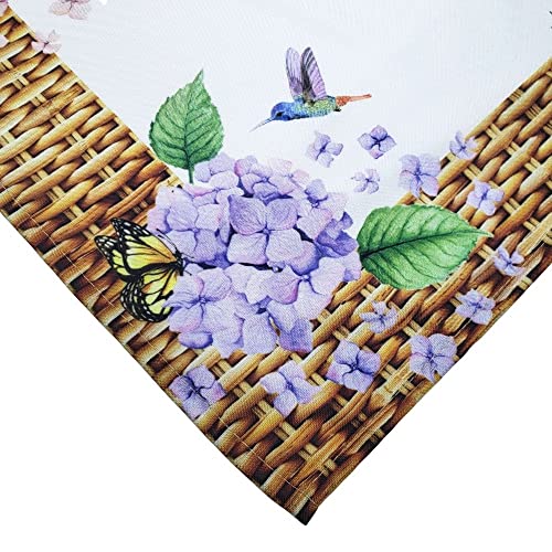 Charlo's Cloth Napkins Set of 4 Hydrangeas Flower Bird 16