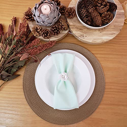 Charlo's Set of 4 Water Green 100% Cotton Solid Cloth Napkins 15