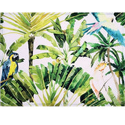 Charlo's Set of 4 Waterproof Rectangular Placemats Brazilian Parrot 17X13