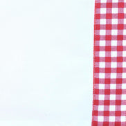 Set of 4 Placemats White Cotton Twill with Red Plaid Embroidery 18