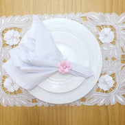 Maison Charlô | Set of 4 Delicate Flower Napkin Rings | Wedding, Thanksgiving, Christmas, New Year, Wedding, Banquet, Birthday