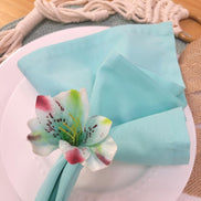 Maison Charlô | Set of 6 Turquoise Small Astromelia Napkin Rings