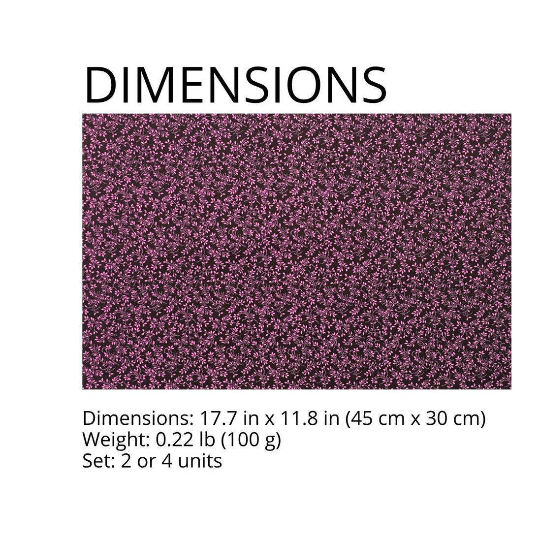 Charlo’s Set of 4 Rectangular Placemats Delicate Rose Brown 18" x 12"
