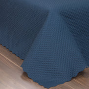 Queen Quilted Bedspread Set 3 Pieces Navy 98.4 x 94.5 in – Soft Microfiber Lightweight Bedding