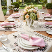 Charlo's Synthetic Cloth Napkins Set of 4 Solid Light Pink 16