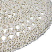 Charlo's Set of 4 Off White Sustainable Rustic Chic Round Placemats 16