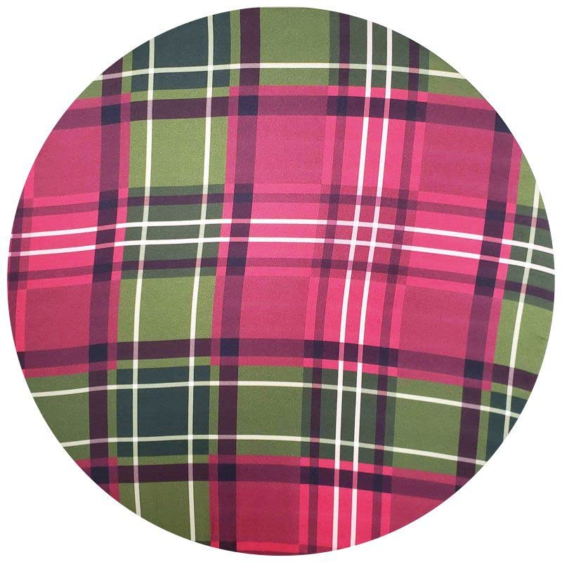 Set of 4 Round Placemats Covers Christmas Plaid Cloth 14