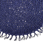 Charlo's Set of 4 Blue Navy Folk Sustainable Rustic Chic Round Placemats 16