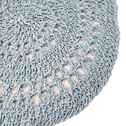 Charlo's Set of 4 Blue Sustainable Rustic Chic Round Placemats 16
