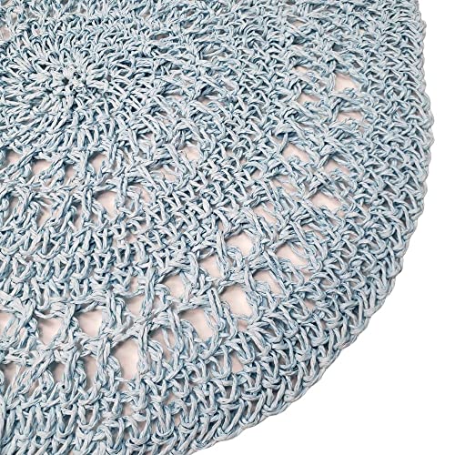 Charlo's Set of 4 Blue Sustainable Rustic Chic Round Placemats 16