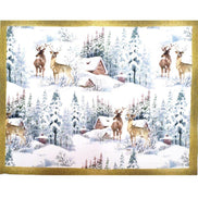 Set of 4 Placemats Christmas Reindeer Cloth Waterproof 17