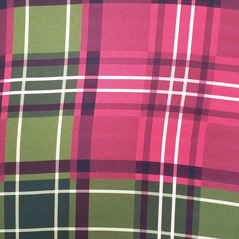Set of 4 Round Placemats Covers Christmas Plaid Cloth 14