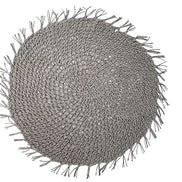 Charlo's Set of 4 Grey Folk Sustainable Rustic Chic Round Placemats 16