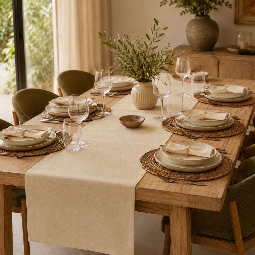 Charlo's Table Runner Natural Cotton  18" x 59"
