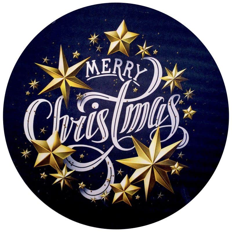 Set of 4 Round Placemats Covers Merry Christmas Cloth 14