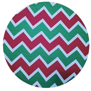 Set of 4 Round Placemats Covers Christmas Chevron Green Red Cloth 14