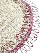 Charlo's Set of 2 Pink Beige Sustainable Brazilian Jute Liz Round Placemats Sousplat 16