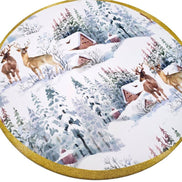 Set of 4 Round Placemats Covers Christmas Reindeer Cloth 14