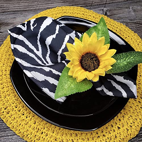 Charlo's Cloth Napkins Set of 4 Animal Print Zebra 16