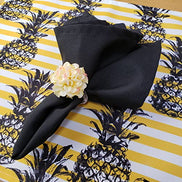 Set of 4 Waterproof Rectangular Placemats Striped Pineapple 17