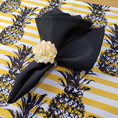 Set of 4 Waterproof Rectangular Placemats Striped Pineapple 17