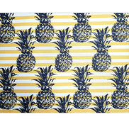 Set of 4 Waterproof Rectangular Placemats Striped Pineapple 17