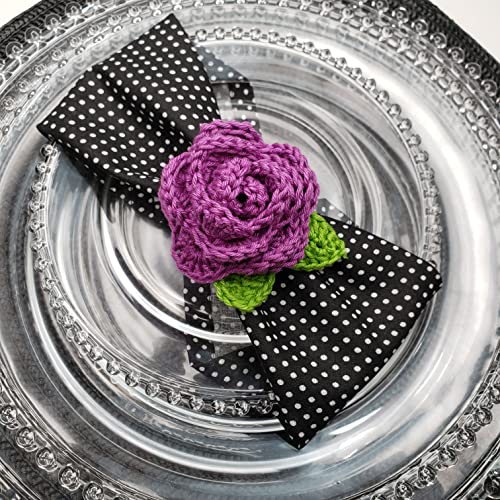 Charlo's Set of 4 Black Polka Dot 100% Cotton Cloth Napkins 15