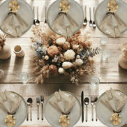BIOJewelry Set of 6 Natural Jacaranda Seeds of Gratitude Napkin Rings Handmade for Dining Table, Parties
