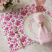 Charlo's Set of 4 Rectangular Placemats Floral Cupid 18