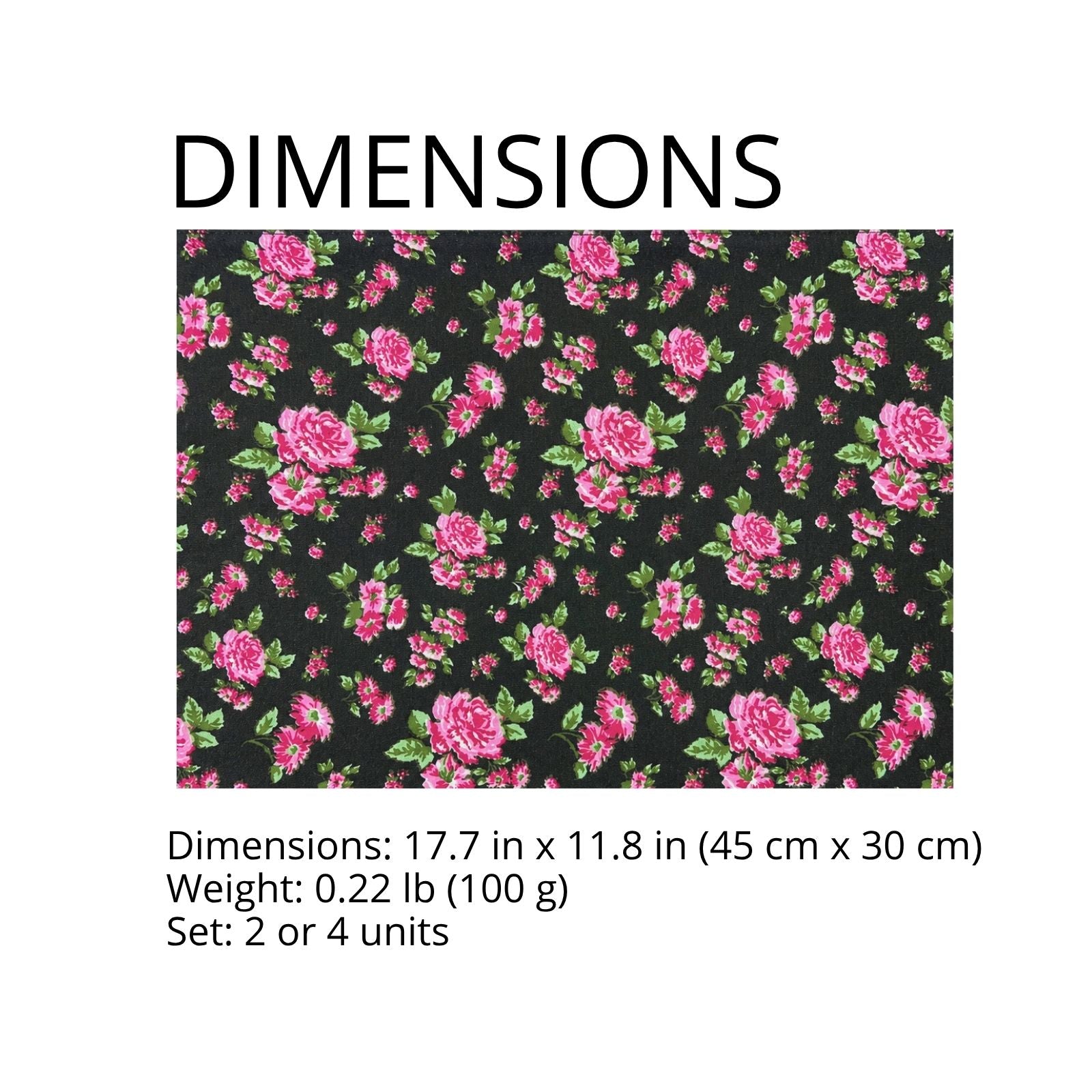 Charlo's Set of 4 Rectangular Placemats Florada 18
