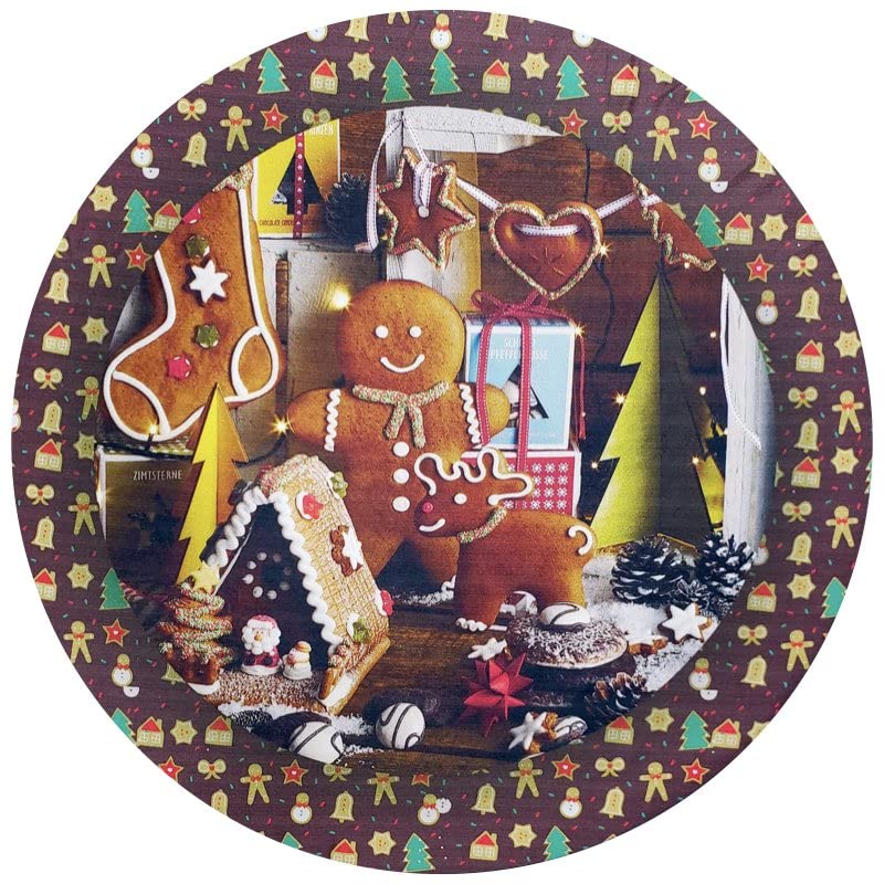 Set of 4 Round Placemats Covers Christmas Cookie Cloth 14