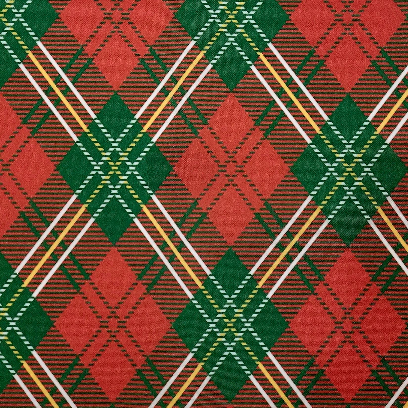 Set of 4 Placemats Christmas Plaid Cloth Waterproof 17