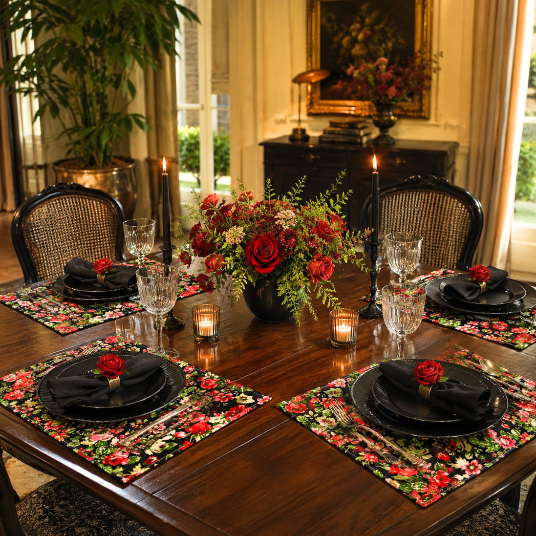 Charlo's Set of 4 Rectangular Placemats Maria Madalena 18" x 12"