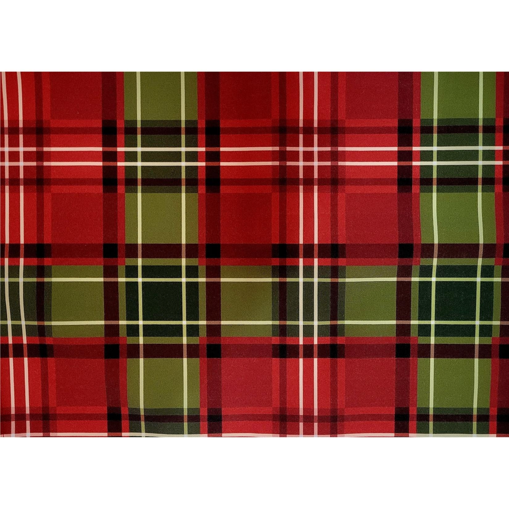 Set of 4 Placemats Christmas Plaid Cloth Waterproof 17