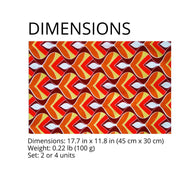 Charlo's Set of 4 Rectangular Placemats Colorful Indian Mosaic 18