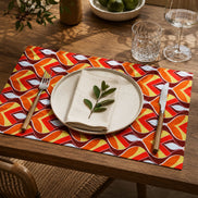 Charlo's Set of 4 Rectangular Placemats Colorful Indian Mosaic 18