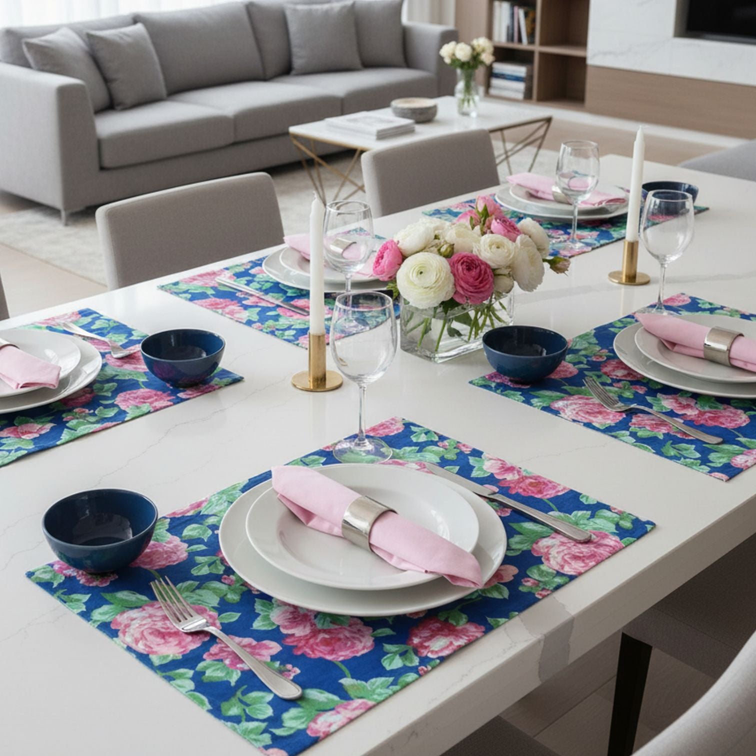 Charlo's Synthetic Cloth Napkins Set of 4 Solid Light Pink 16