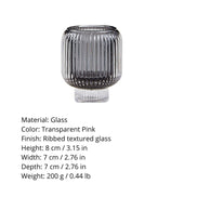 Black Ribbed Glass Candle Holder – Transparent Decorative Votive