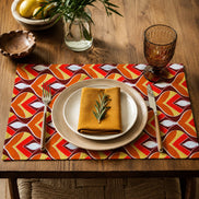 Charlo's Set of 4 Rectangular Placemats Colorful Indian Mosaic 18