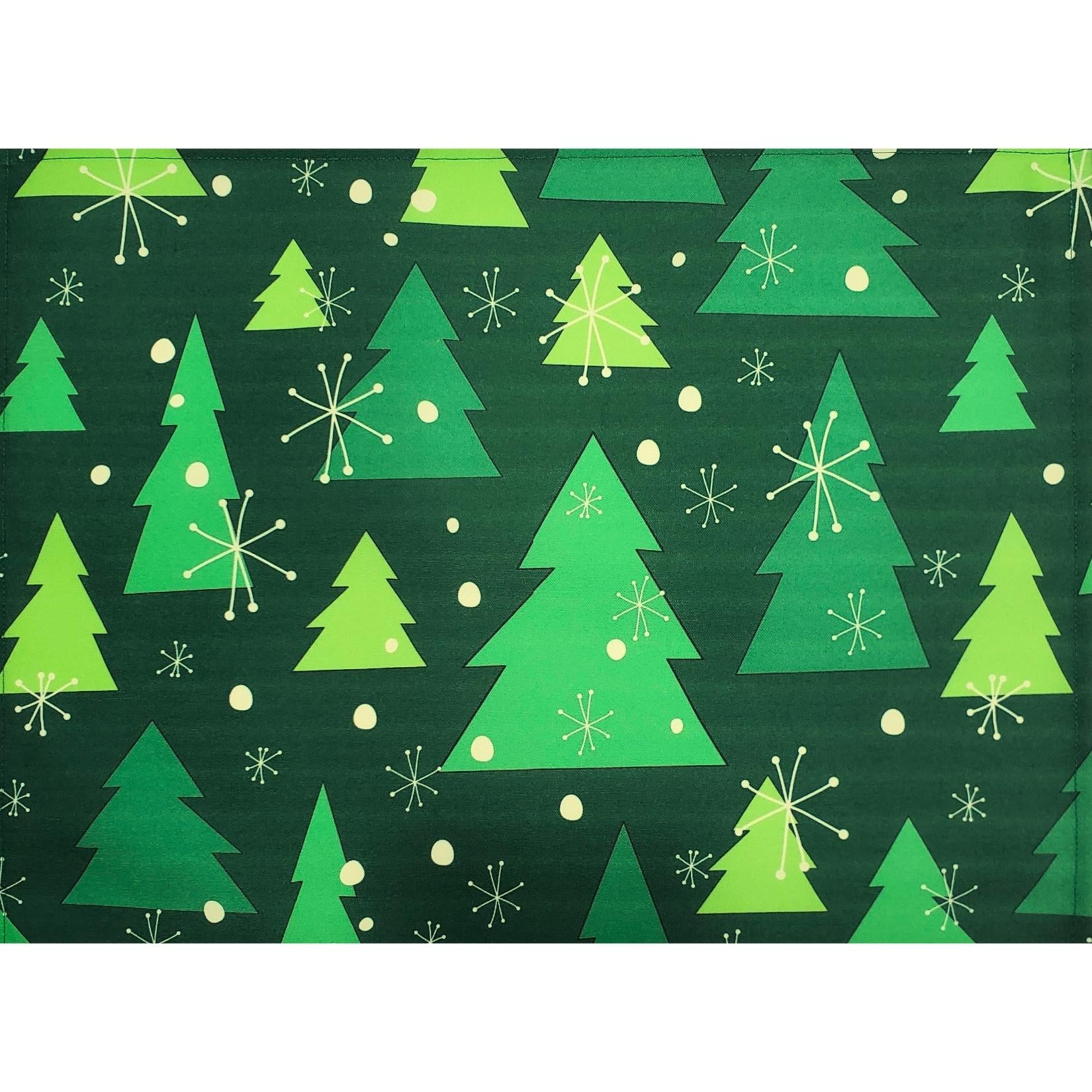 Set of 4 Placemats Christmas Tree Cloth Waterproof 17