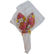 Maison Charlo | Easter Set of 4 Pink Floral Garden Bunny Ears Napkin Rings | Dining Table Decor