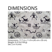 Charlo's Set of 4 Rectangular Placemats Ancestral 18