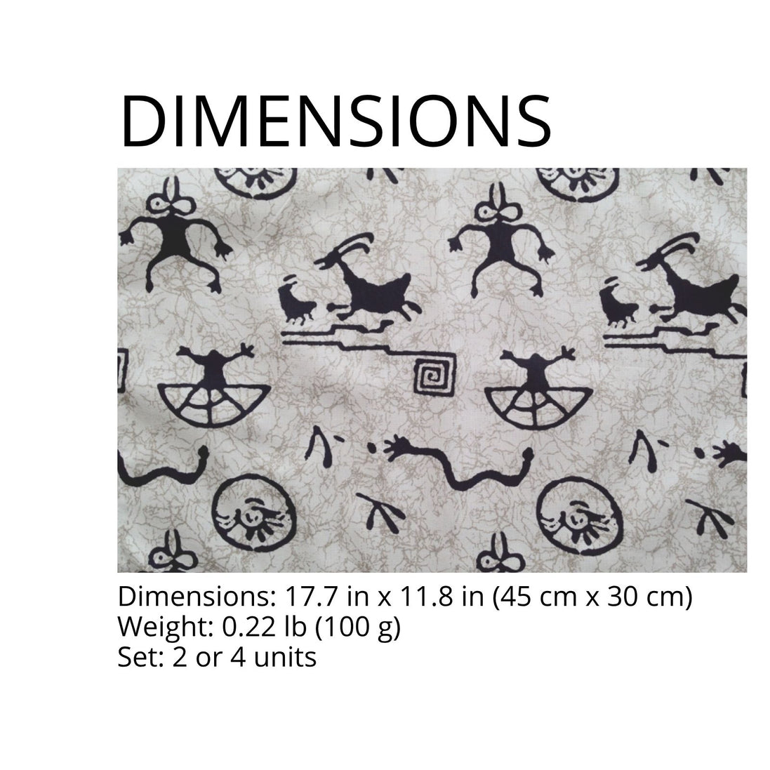 Charlo's Set of 4 Rectangular Placemats Ancestral 18" x 12"