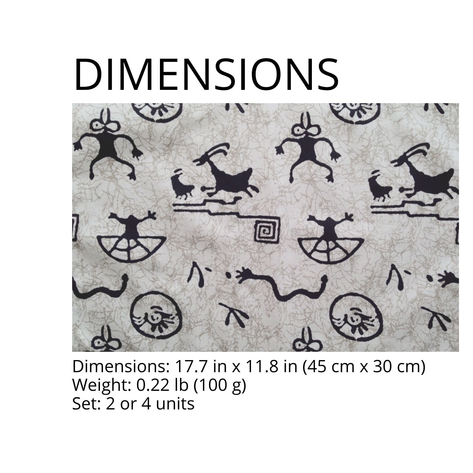 Charlo's Set of 4 Rectangular Placemats Ancestral 18