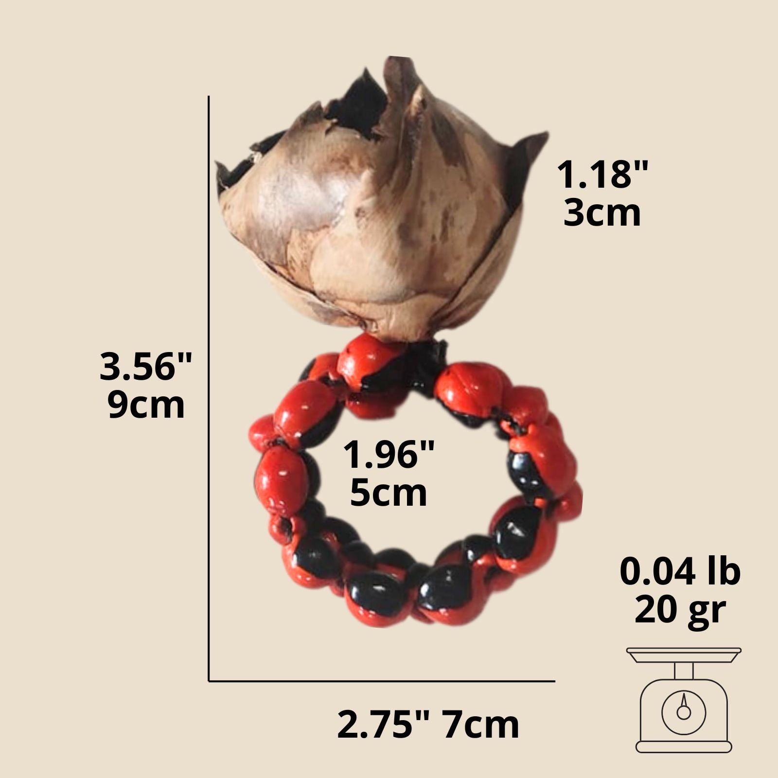 BIOJewelry Set of 4 Amazon Peel Coconut Babacu Acai Napkin Rings Handmade for Dining Table