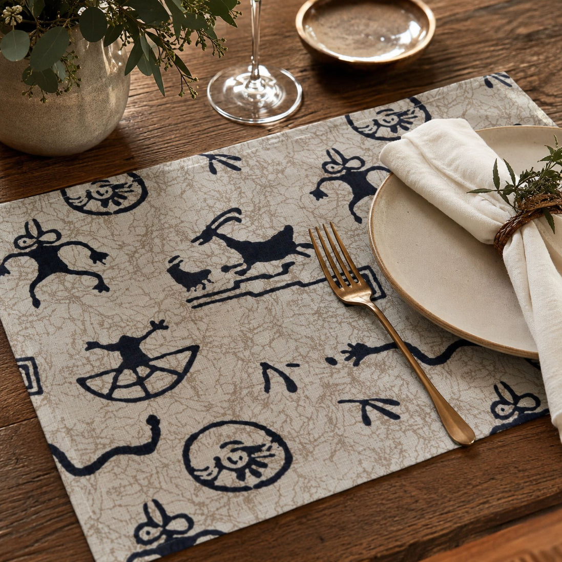 Charlo's Set of 4 Rectangular Placemats Ancestral 18" x 12"