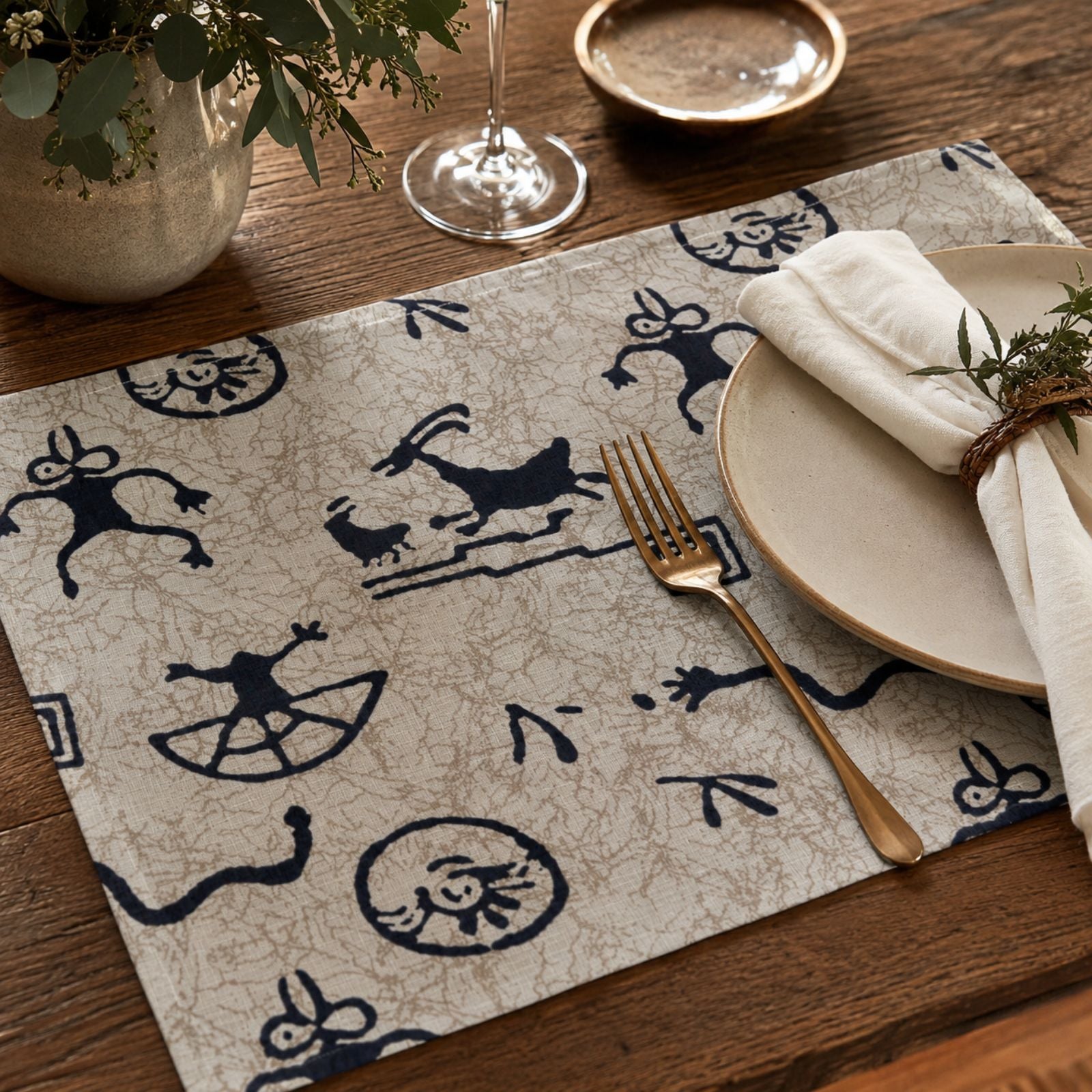 Charlo's Set of 4 Rectangular Placemats Ancestral 18