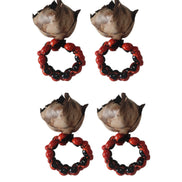 BIOJewelry Set of 4 Amazon Peel Coconut Babacu Acai Napkin Rings Handmade for Dining Table