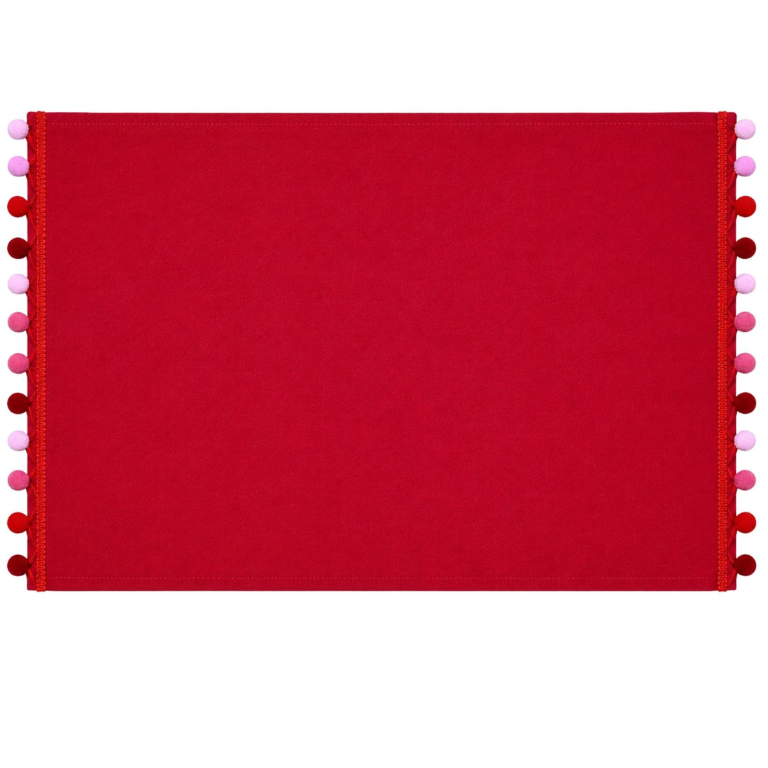 Charlo’s Set of 4 Rectangular Placemats Pom Pom Red 18" x 12"