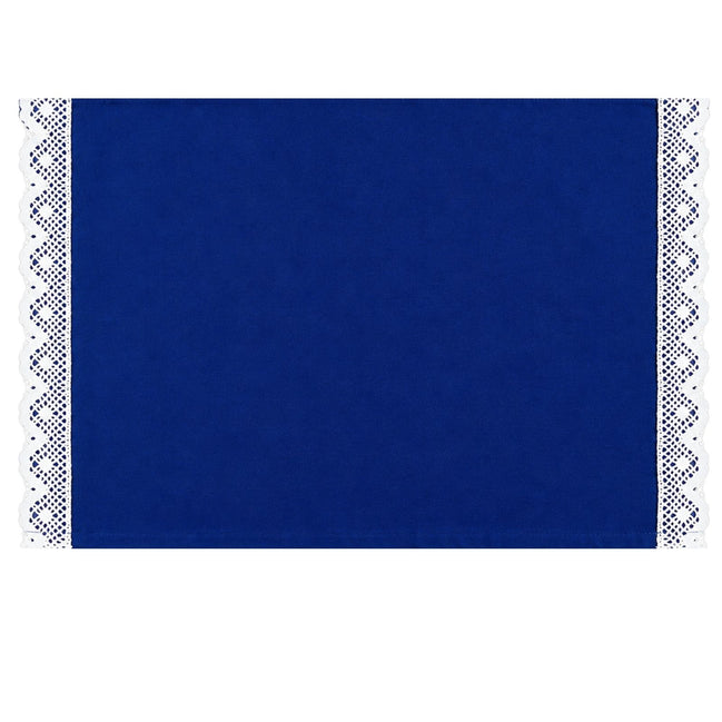 Charlo’s Set of 4 Rectangular Placemats Blue and White Embroidery 18" x 12"